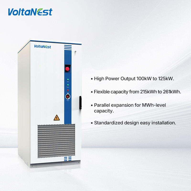 VoltaNest 120kW Liquid Cooling Solar Energy System 261kWh LiFePO4 Lithium Ion Battery C&amp;I ESS Microgrid Storage off Grid
