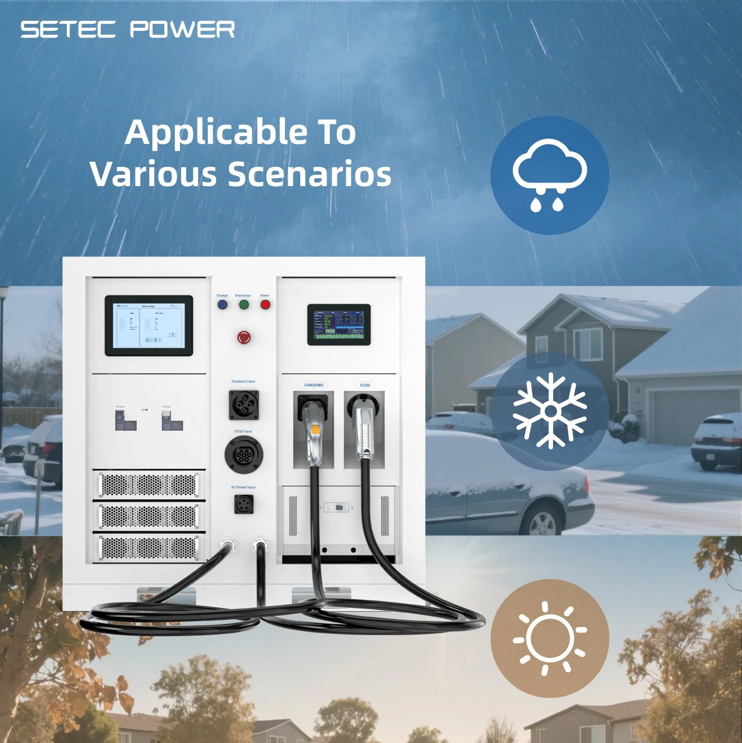 SETEC POWER 30kWh-1MWh Energy Storage System with EV Charging solution Large Capacity Battery Storage System