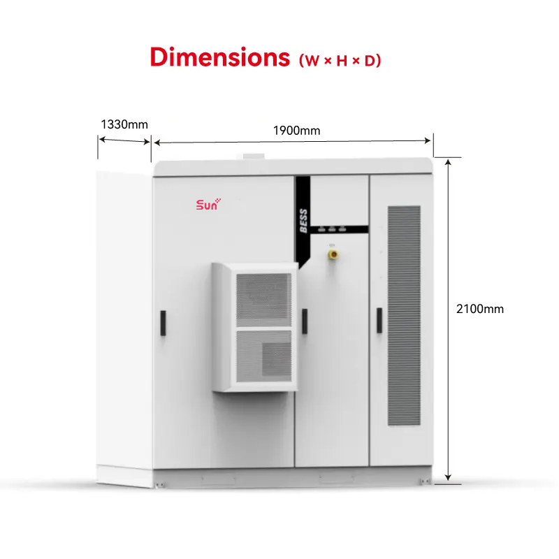 SunPlus 215kWh LiFePO4 All-in-One Outdoor Energy Storage System | DC-Coupled Hybrid ESS for Solar Grid Microgrid
