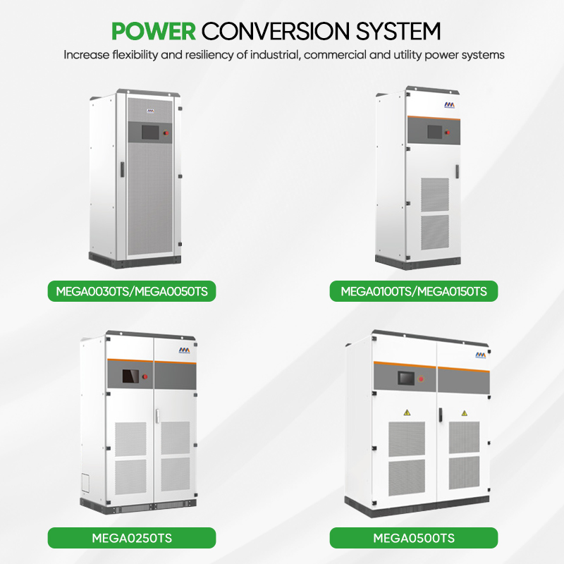 Megarevo Utility Scale Power Conversion System 30kw 50kw 100kw 250kw 500kw Bidirectional Inverter for Energy Storage Projects