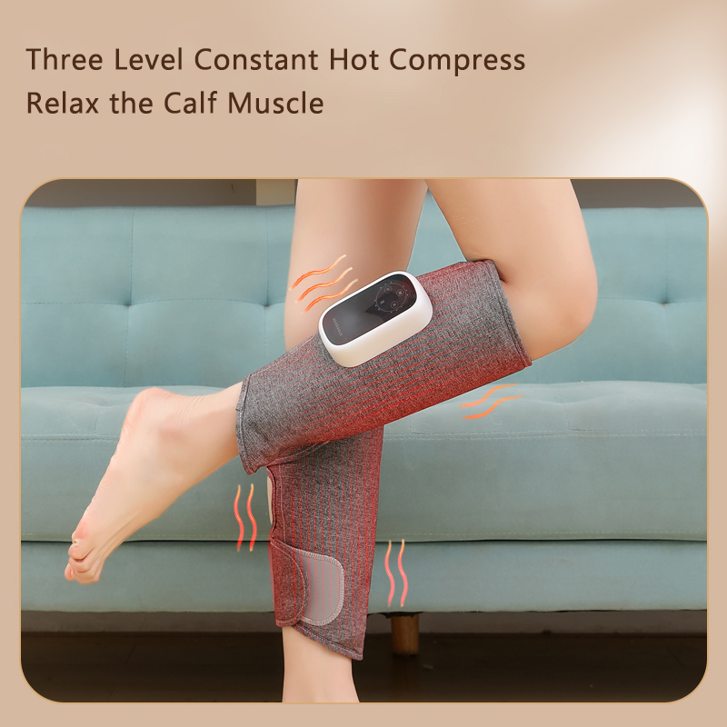 Upgraded Smart Timing Dual Calf Air Compression Massager with Heat for Circulation and Pain Relief Easy to Use Muscle Relaxation