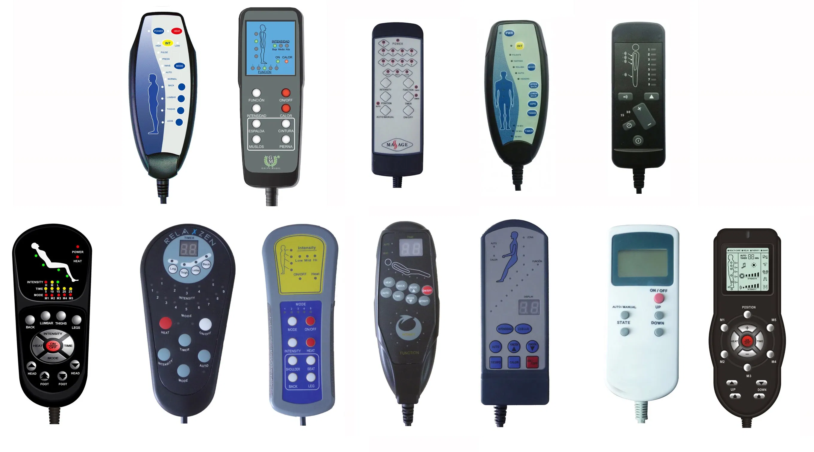 8 Vibration Massage System with Infrared Heat Therapy Function in LCD Remote Controller in Customized Program