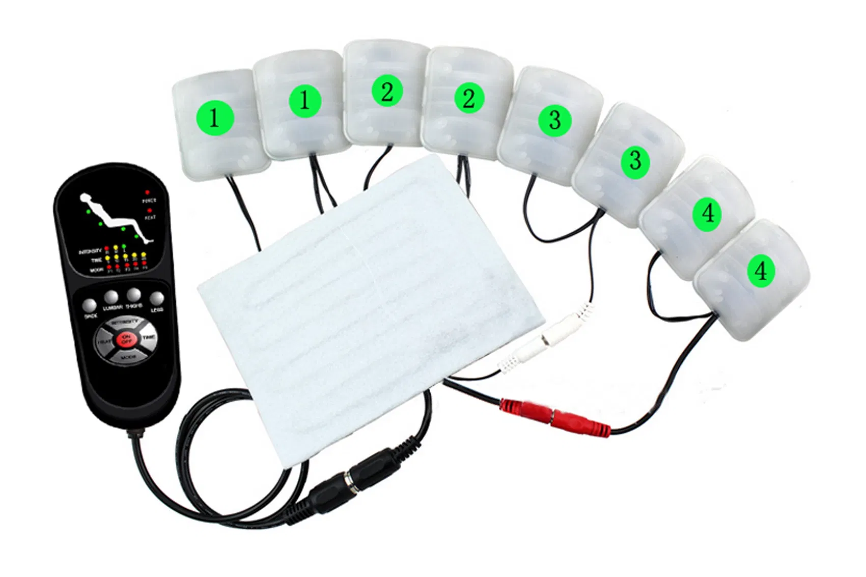 8 Vibration Massage System with Infrared Heat Therapy Function in LCD Remote Controller in Customized Program
