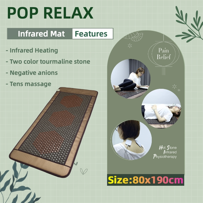 Pop Relax Portable Luxury Jade Tourmaline Mattress for Full Body Pain Management