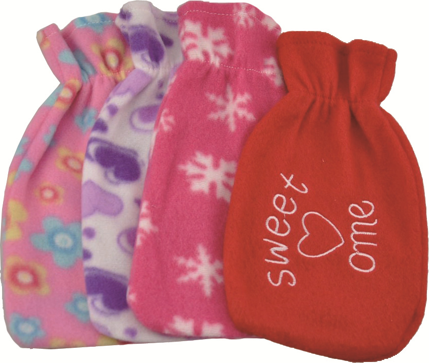 2L 1L Hot Water Bottle Multi Colour Fleece Cover Rubber Therapy Recovery Body Warming