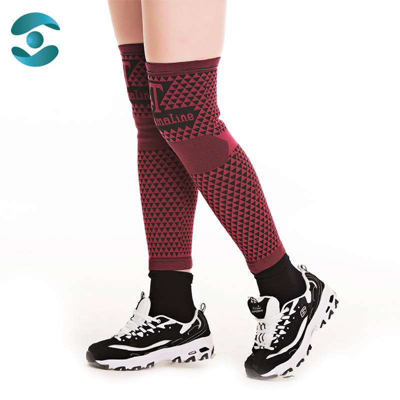 Wholesale Knitted Compression Far Infrared Magnetic Fiber Leg Knee Support Sleeve