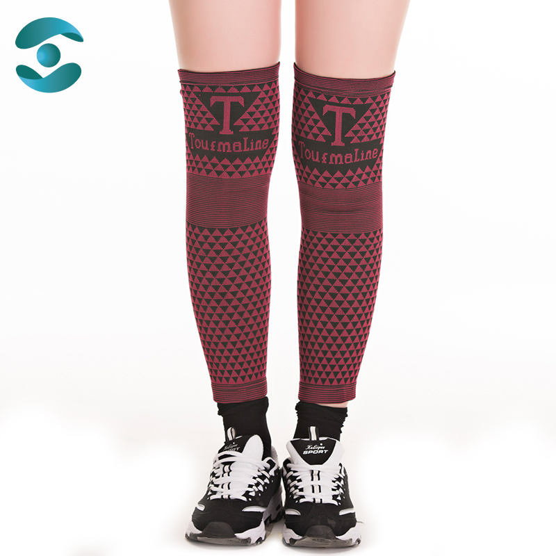 Wholesale Knitted Compression Far Infrared Magnetic Fiber Leg Knee Support Sleeve