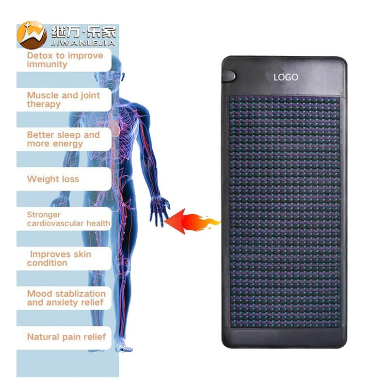 Jiwan Lejia Reliable Infrared Pemf Amethyst Therapy Heating Massager Negative Ions Massage Cushion Red Light Yoga Mat for Pain Relief