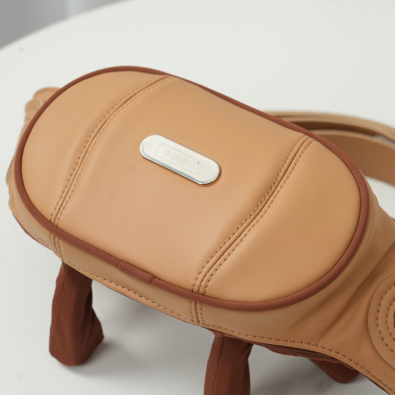 Muscle Pain Relieve Deep Tissue Relief Luxury Mini Portable Design Kneading Pinching Shiatsu PU Leather Heat Therapy Home Office Neck and Shoulder Massager