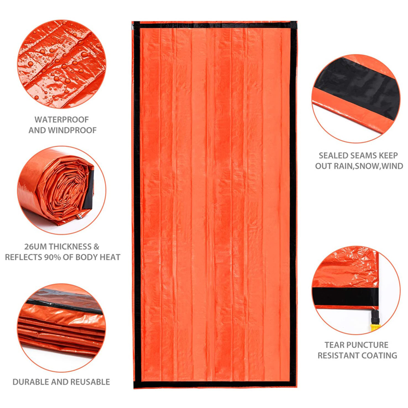 Thermal Survival Gear Reflective Mylar Emergency Sleeping Bag