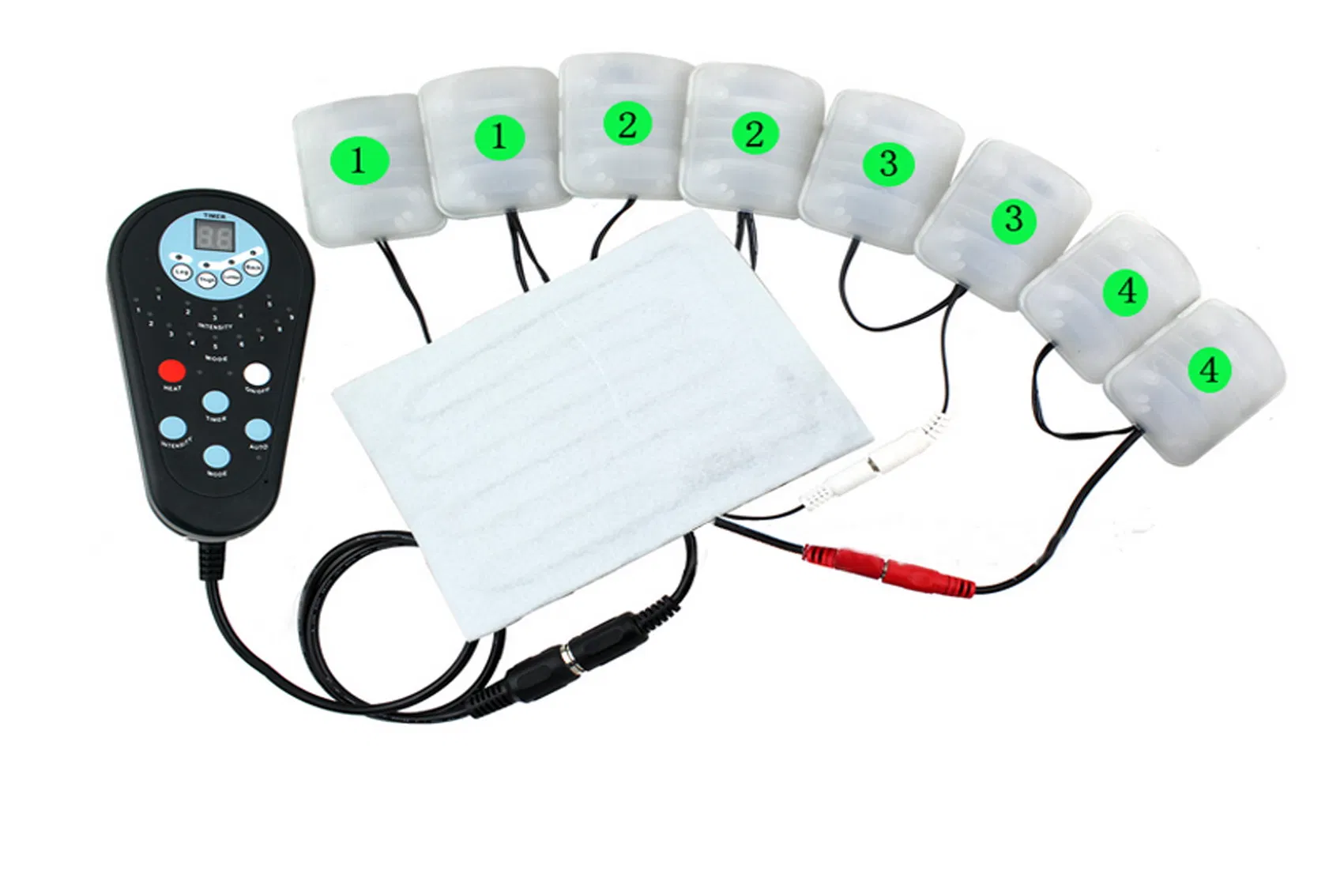 8 Vibration Massage System with Infrared Heat Therapy Function in LCD Remote Controller in Customized Program