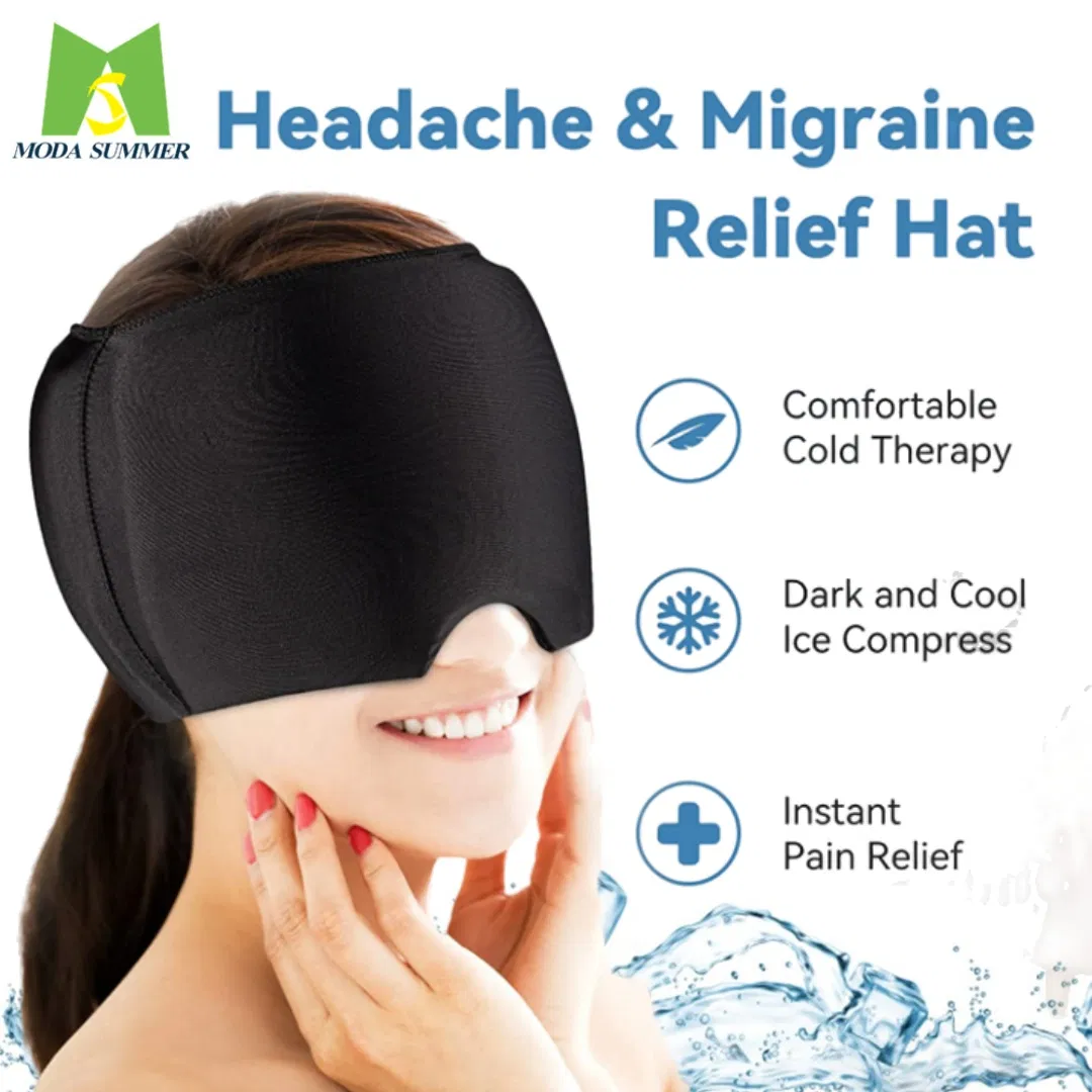 Customized Brands Reusable Flexible Cold Compression Hats Wrap Relieve Headache Gel Ice Cap Head Ice Sleeve