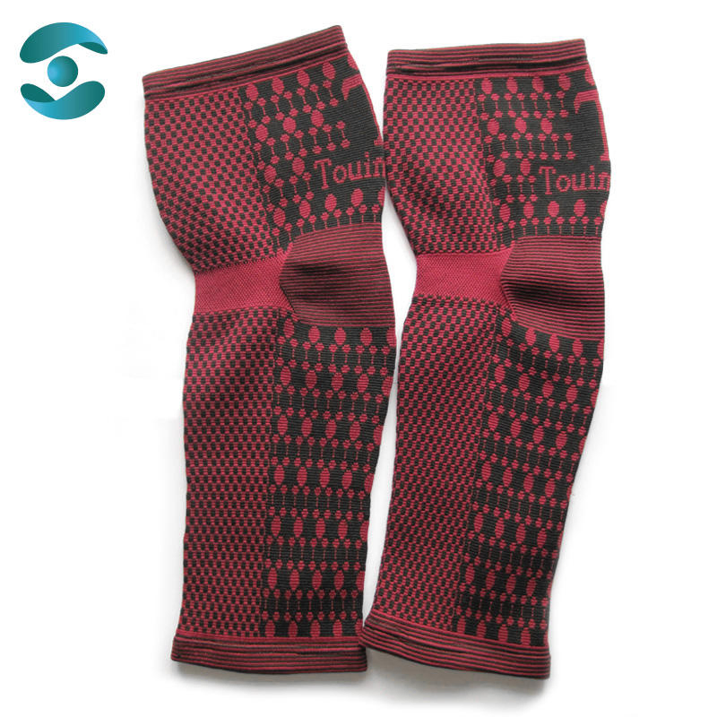 Wholesale Knitted Compression Far Infrared Magnetic Fiber Leg Knee Support Sleeve