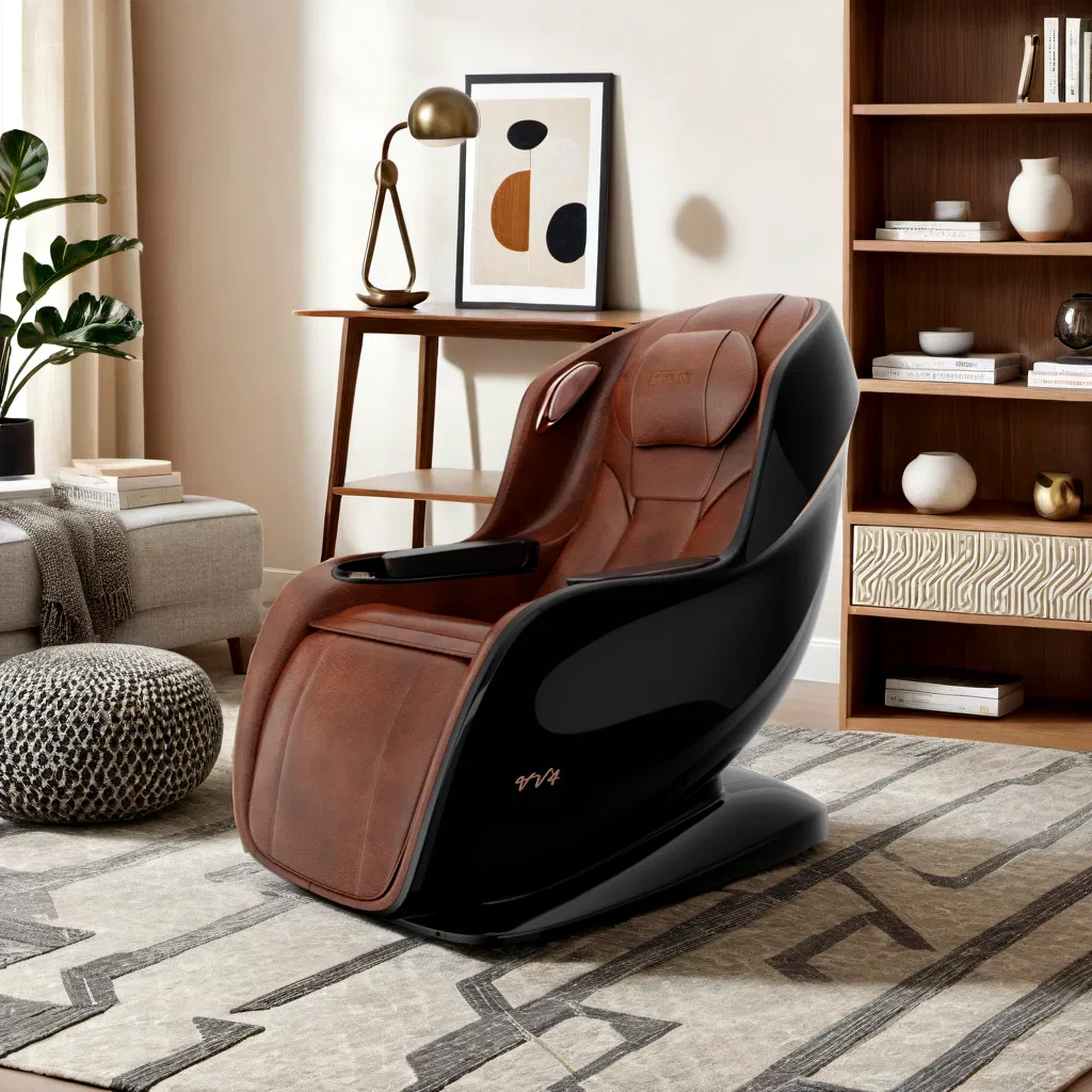Genuine Leather Muscle Pain Relieve Full Body Massage Chair Equipment with Heat Therapy for Leg and Lumbar