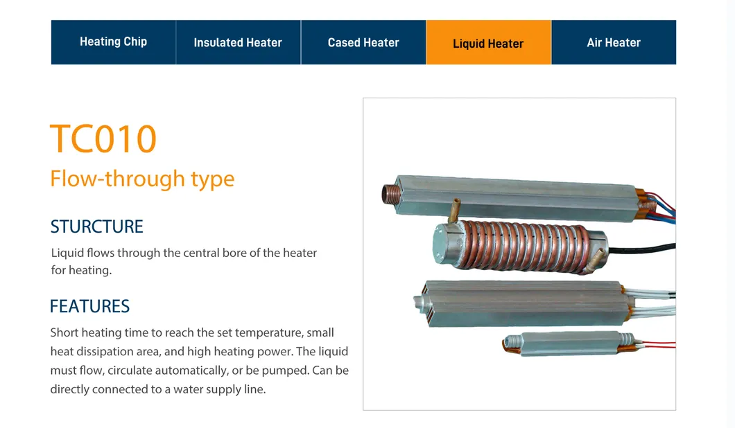 Flow-Through Liquid PTC Heater