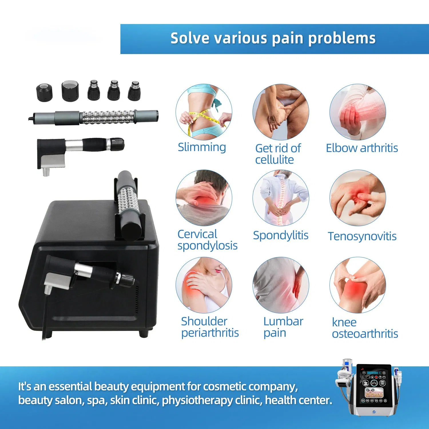 Professional Roller + Shockwave Therapy Machine - Deep Heat Massage and Chronic Pain Management