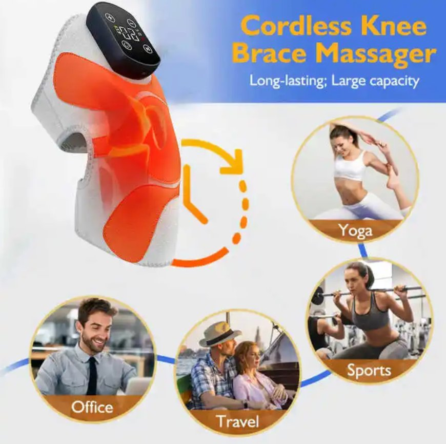Portable Pain Relief Electric 3 in 1 Heated Knee Pad Elbow Therapy Vibration Knee Massager with Heat