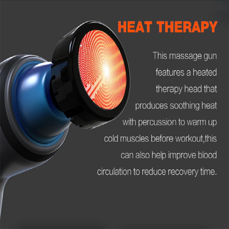 Vibration Heat Head Deep Tissue Percussion Muscle Body Therapy Hot Cold Massage Gun Manufacturer