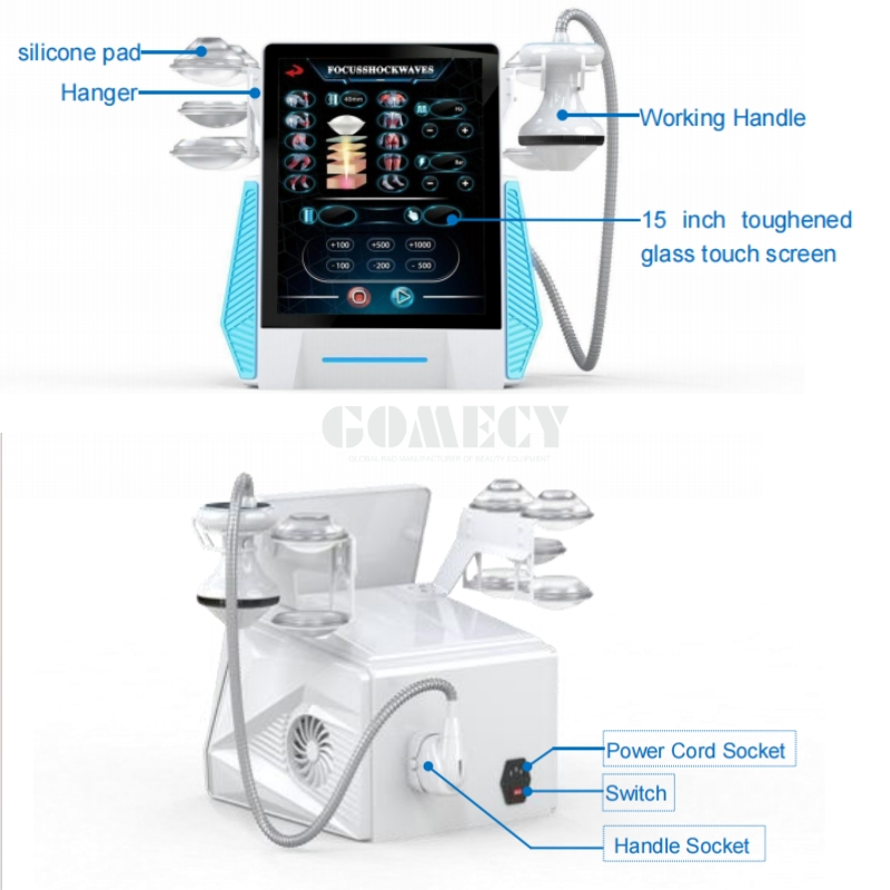 Adjustable High Power Shockwave Therapy System for Sports Injuries and Cosmetic Cellulite Reduction