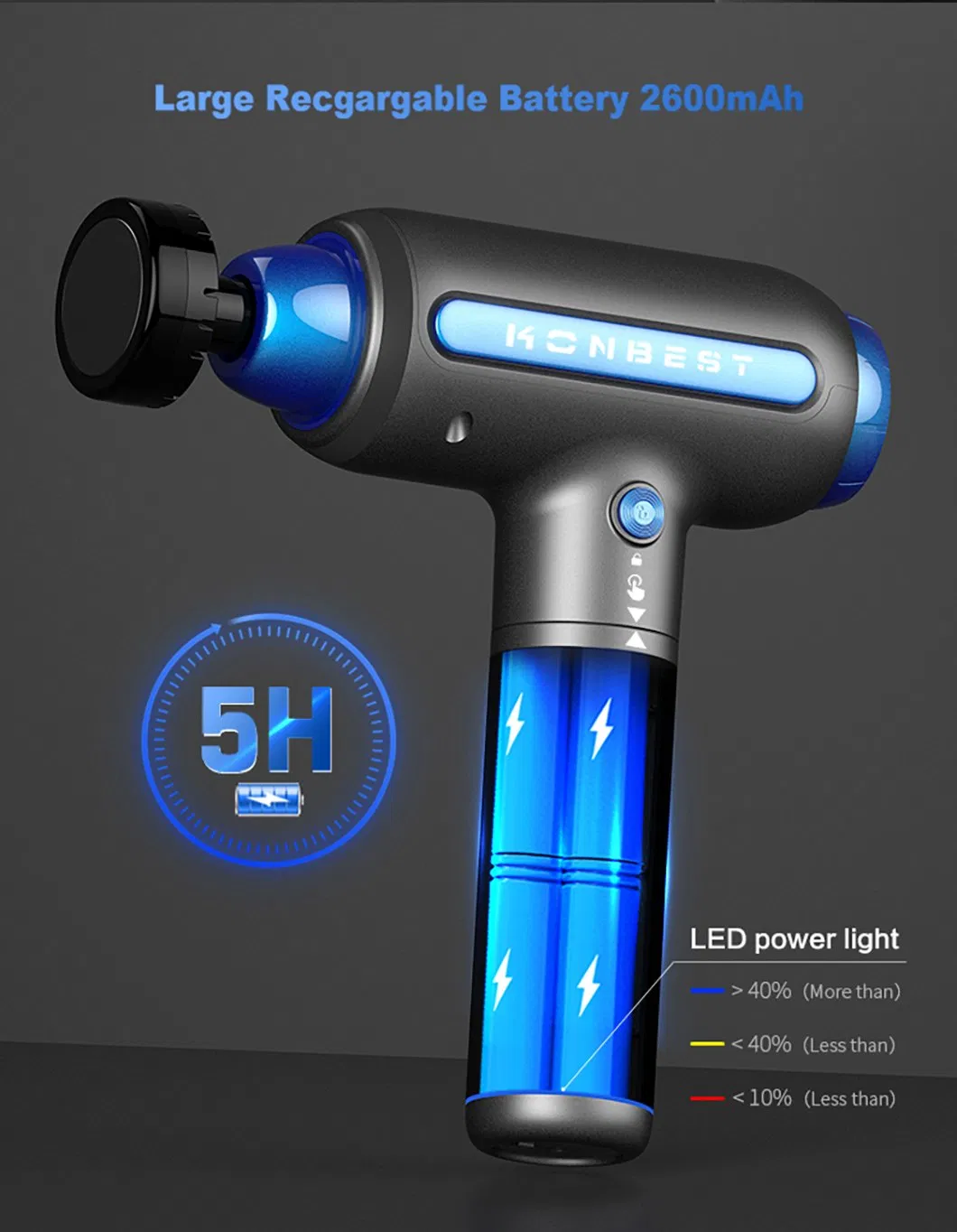 Vibration Heat Head Deep Tissue Percussion Muscle Body Therapy Hot Cold Massage Gun Manufacturer