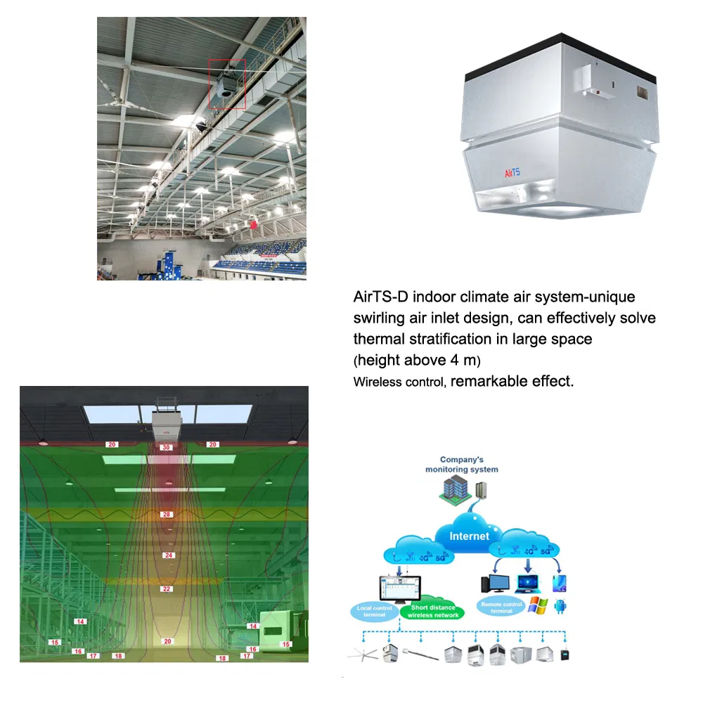 Industrial Heating Heater System for High Ceiling Factories Uniform Heat Distribution