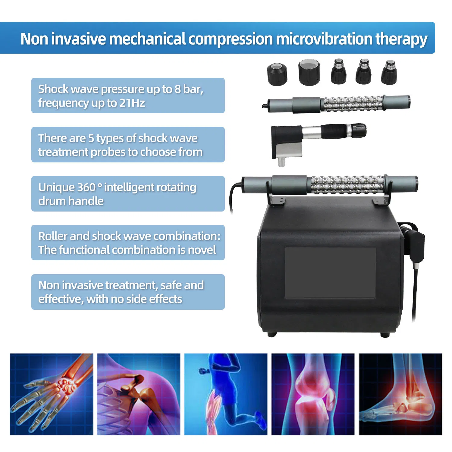 Professional Roller + Shockwave Therapy Machine - Deep Heat Massage and Chronic Pain Management