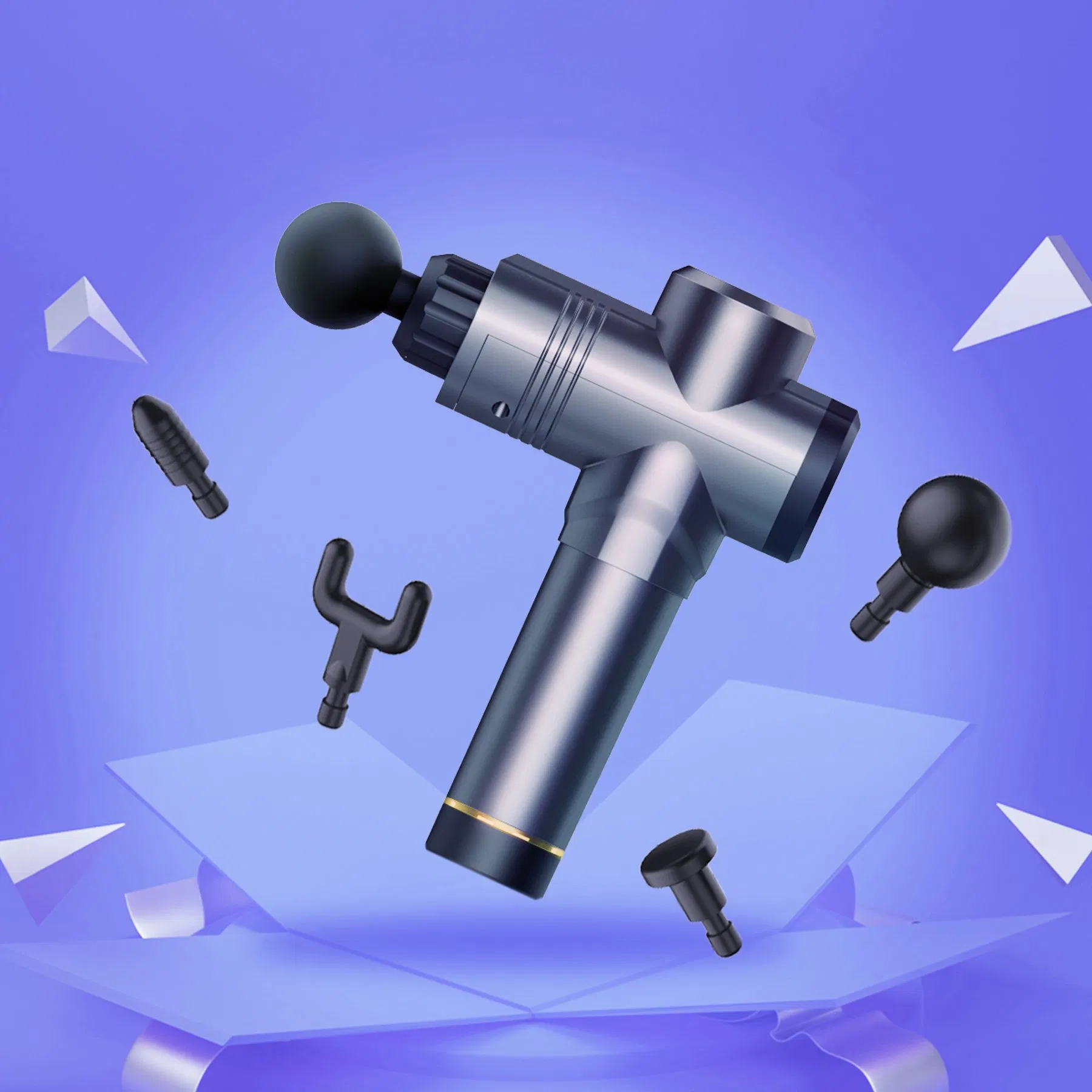 Cordless Deep Tissue Relaxation Vibration Muscle Body Fascial Gun Massager with LCD