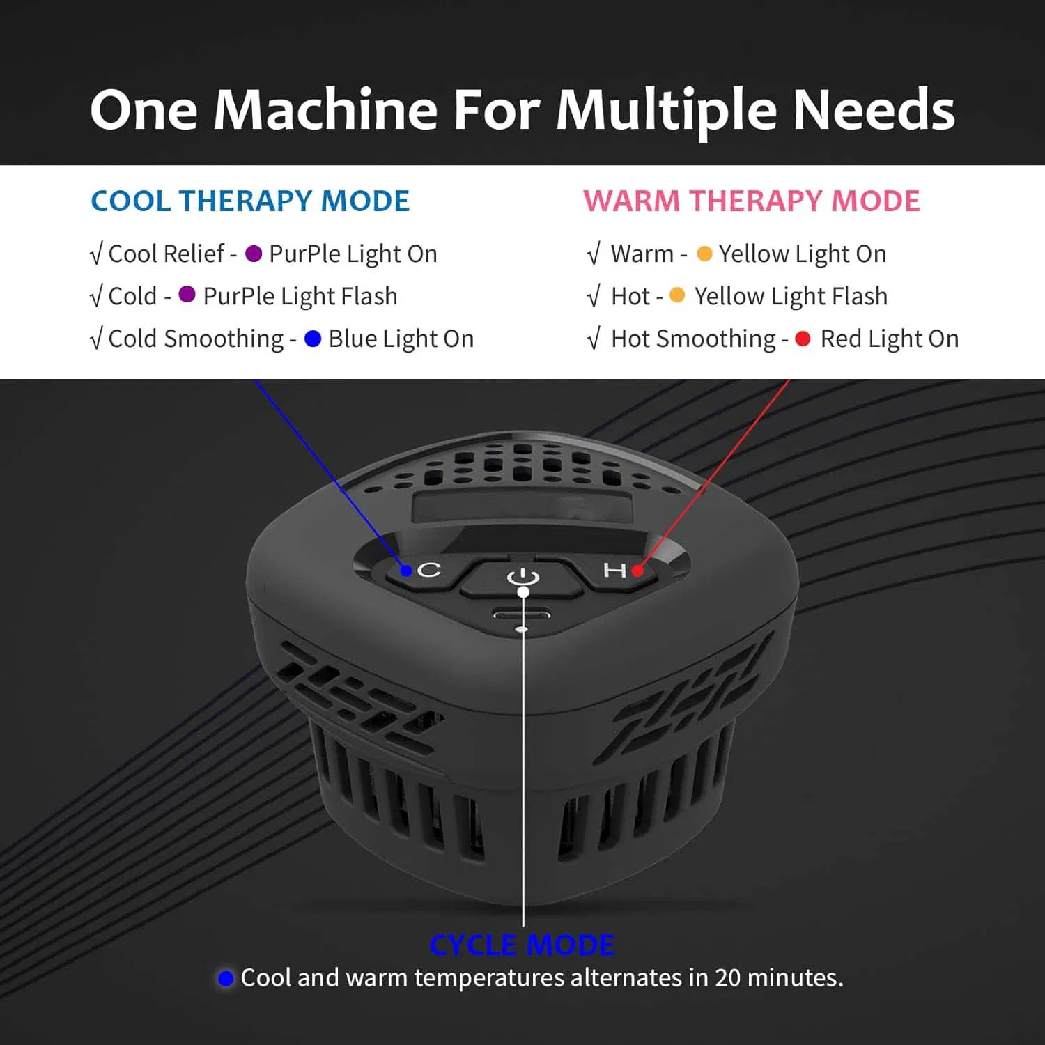 Factory New Design Portable Aches Pains Relief Relax Sports Recovery Inflammation Reducing 2 in 1 Heat Cold Therapy Machine