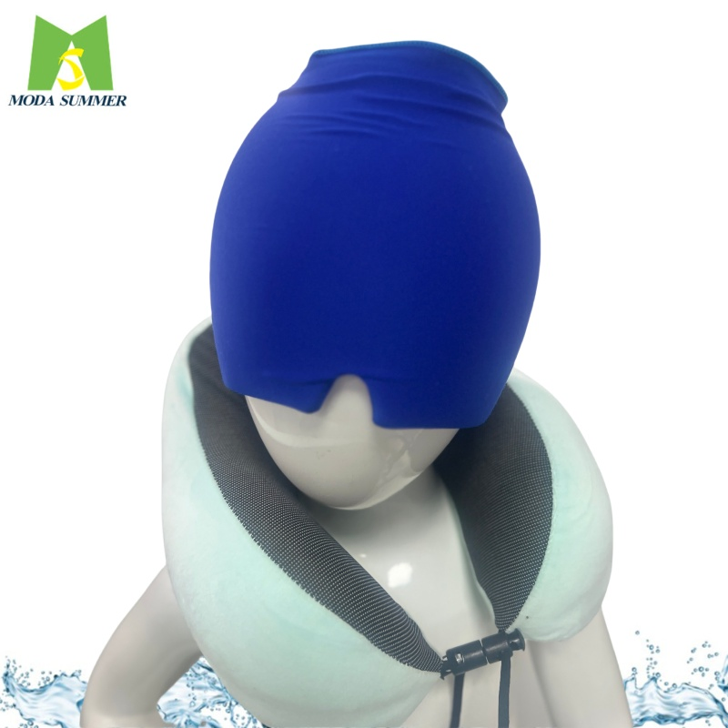 Customized Brands Reusable Flexible Cold Compression Hats Wrap Relieve Headache Gel Ice Cap Head Ice Sleeve