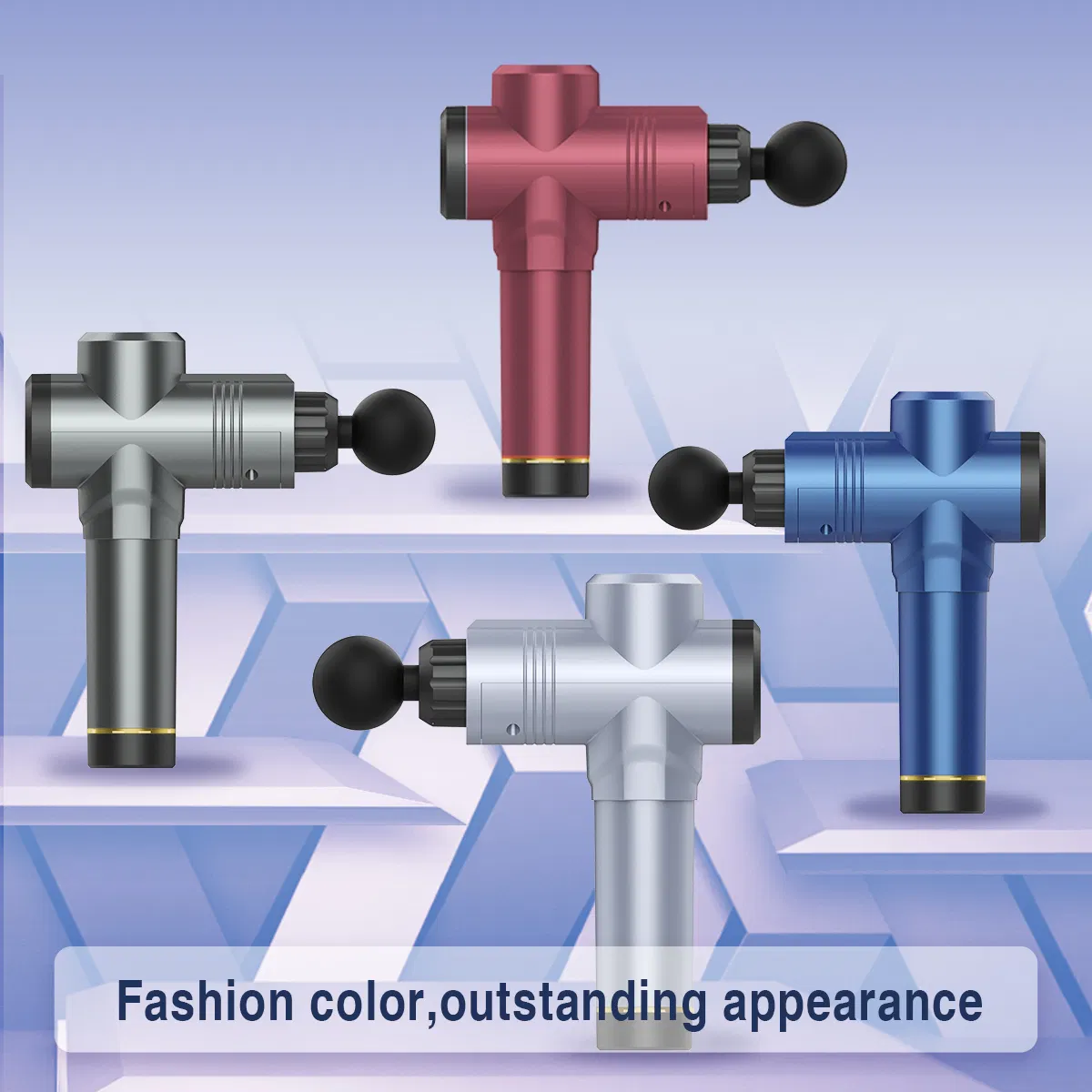 Cordless Deep Tissue Relaxation Vibration Muscle Body Fascial Gun Massager with LCD