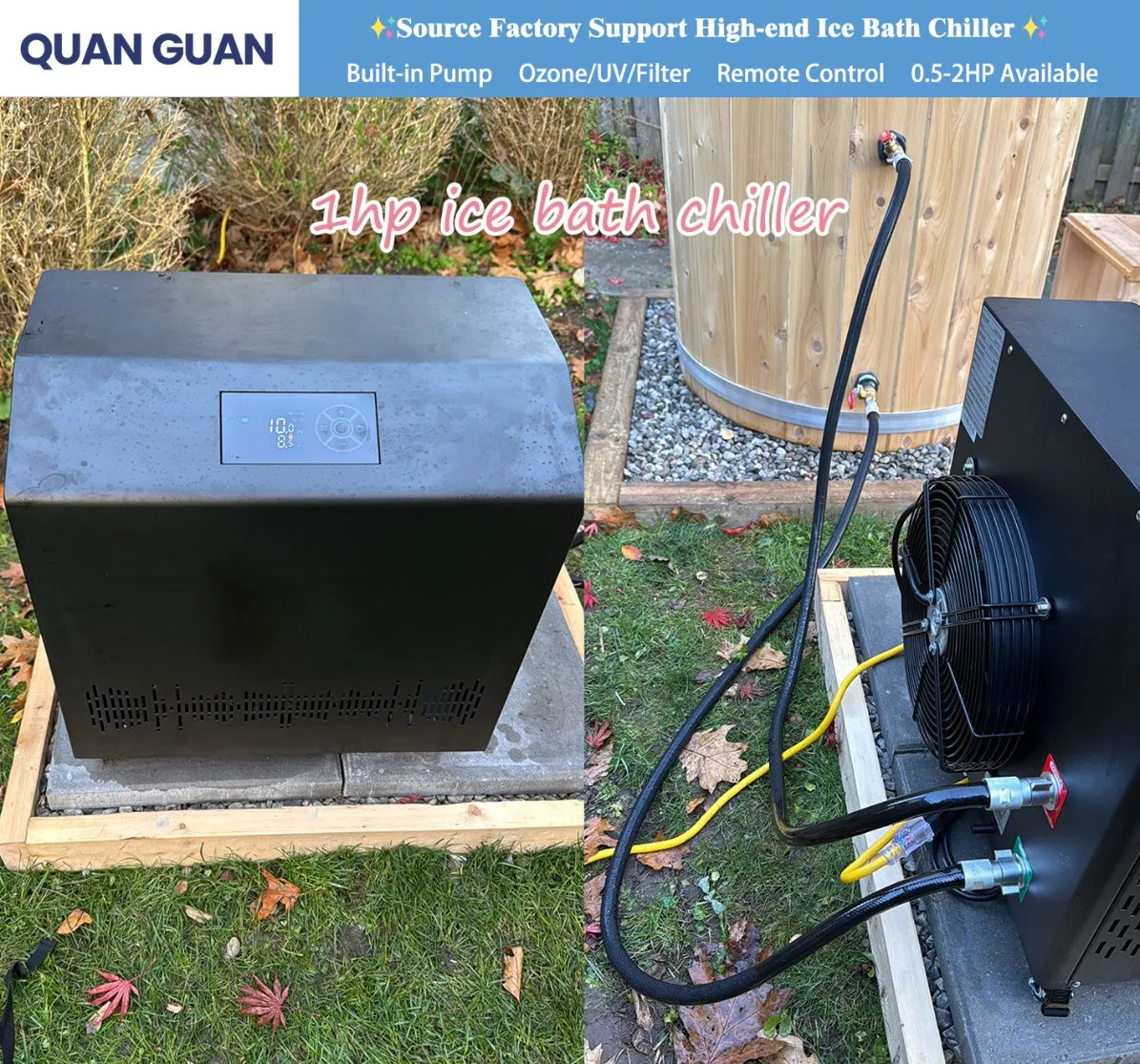 Advanced Heat Exchange 1HP 1.5HP 2HP Ice Bath Chiller for Therapy