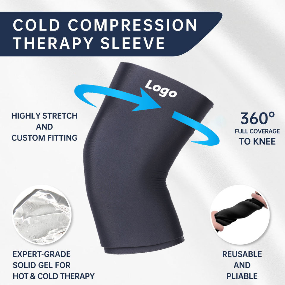 Custom Flexible Sports Cold and Hot Pack Reusable Knee Gel Ice Pack Wrap Gel Knee Ice Pack Wrap Cold Compress Knee Gel Sleeve