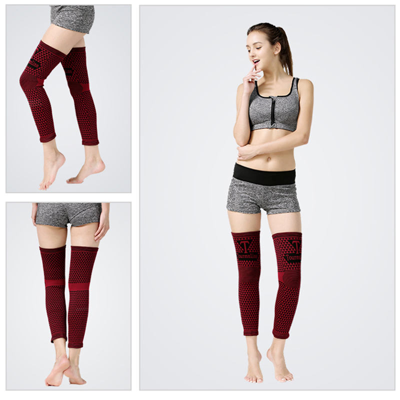 Wholesale Knitted Compression Far Infrared Magnetic Fiber Leg Knee Support Sleeve