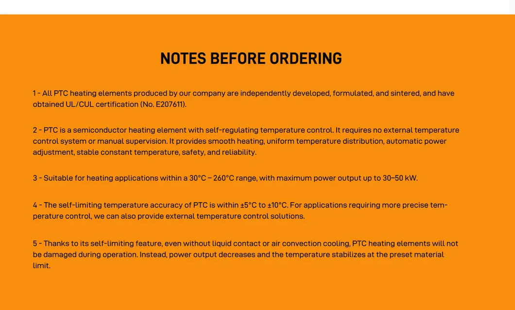 PTC Liquid Heater Details