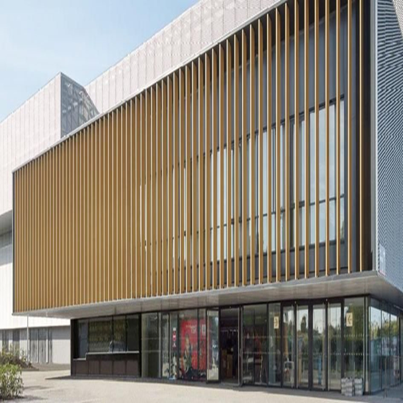 Energy-Efficient Solar Shading Aluminum Grille Curtain Wall System Curtain Wall