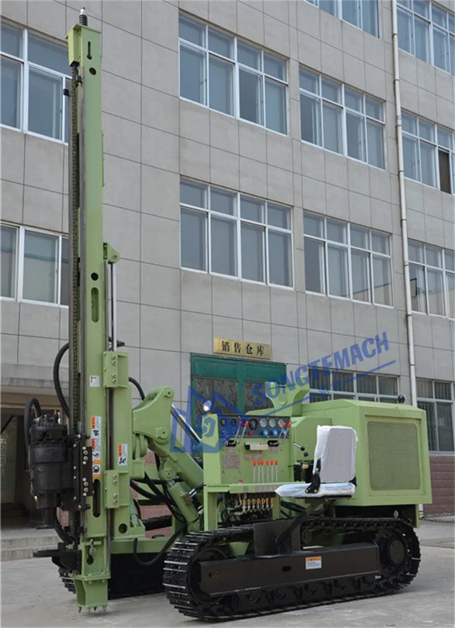 Solar Power Pile Driver Driving Ground Piles Screwing Piles Solar Panel Post