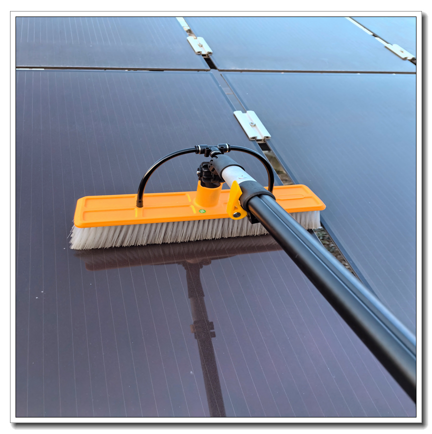 Solar Panel Cleaning Brush Kit for Removal of Dust Smudges and Debris