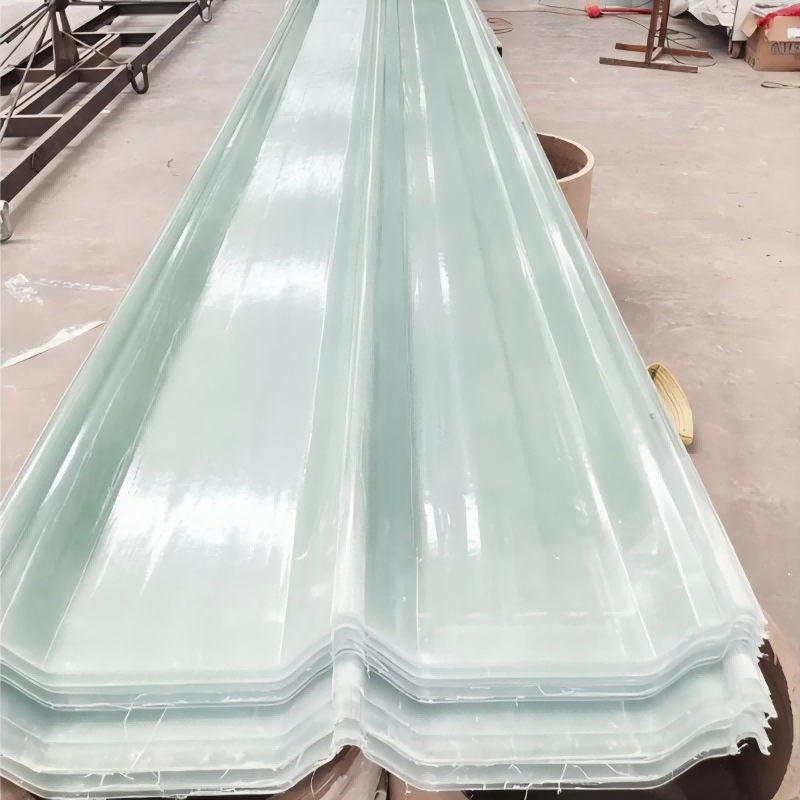 Waterproof Fiberglass Corrugated Roofing Sheet Lightweight and High-Strength FRP Solar Panel Roof Tile for Greenhouse Building Material