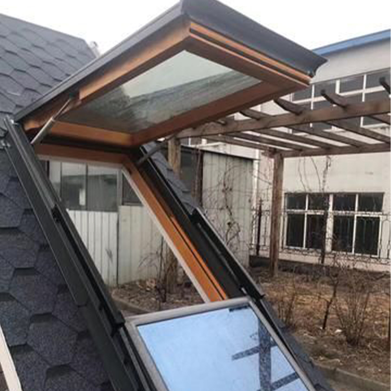 Hinge Center Pivot Slide up Windows, Small Decorative House Solar Skylight Roof Transparent Smart Soundproof Window