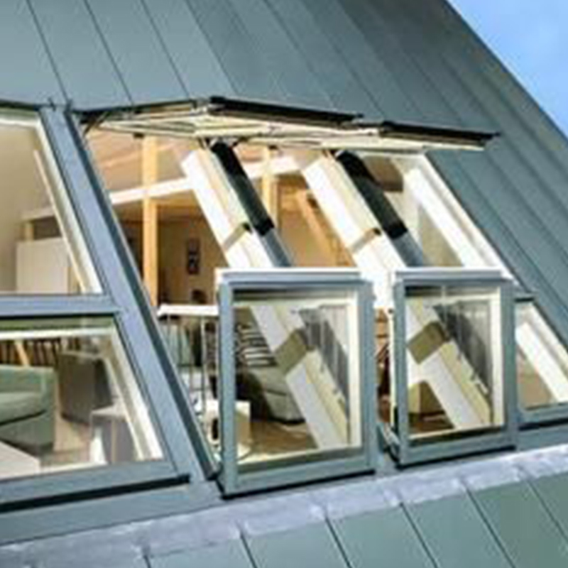 Hinge Center Pivot Slide up Windows, Small Decorative House Solar Skylight Roof Transparent Smart Soundproof Window