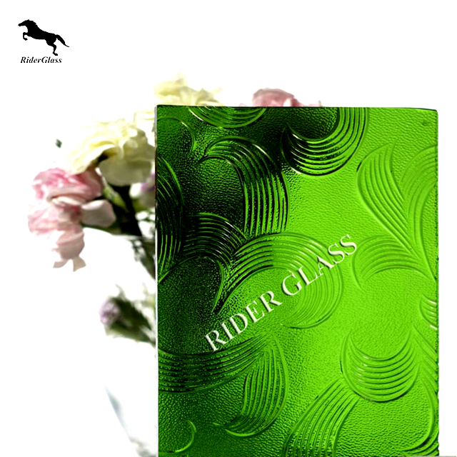 3-8mm Clear Bronze Green Mayflower Patterned Glass with Ce