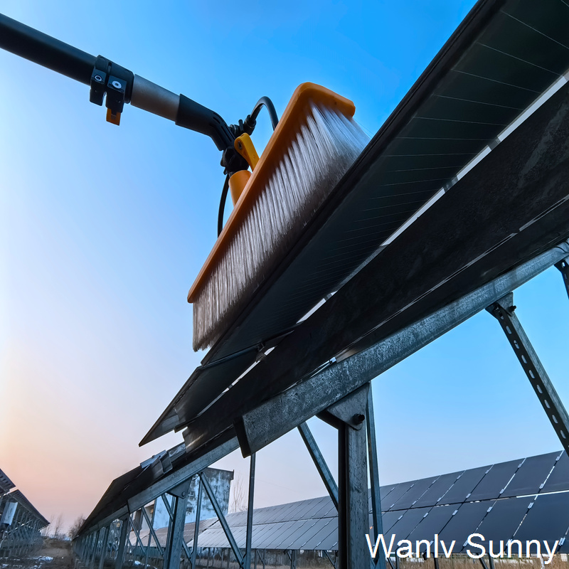 Telescopic Water Fed Solar Cleaning Pole Hose Fed Equipment Kit