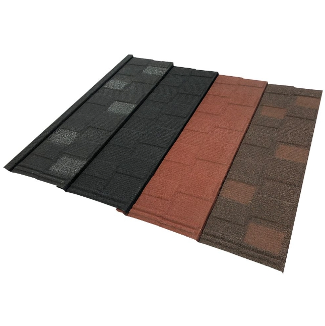 Roofing Materials Lightweight Sheet Stone Coated Metal Solar Roof Steel Tiles