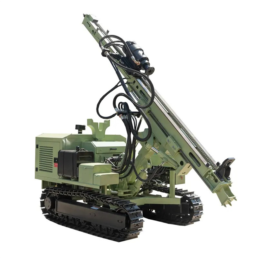 Solar Power Pile Driver Driving Ground Piles Screwing Piles Solar Panel Post