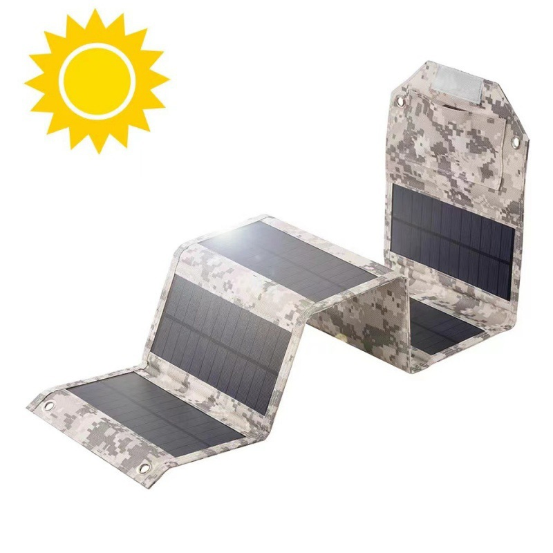 15W 5V Solar Panel Folding Pack Camouflage 5V USB Camping PV Panel Charging Portable Solar Panel Portable Solar Charging Kit