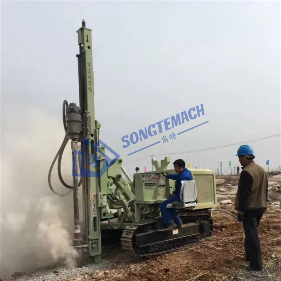 Solar Power Pile Driver Driving Ground Piles Screwing Piles Solar Panel Post