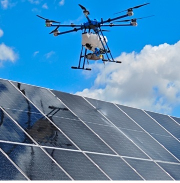 Advanced Solar Panel Cleaning Kit with 45ah Battery and 98kg Flight