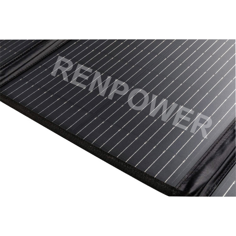 120W Mono Cell Folding Portable Powerful Wide Application Solar Blanket for Hiking