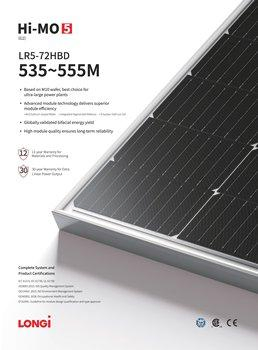 Longi 540/545/535/550W Bifacial Perc Mono BIPV Solar Panels Certificate Dual Glass