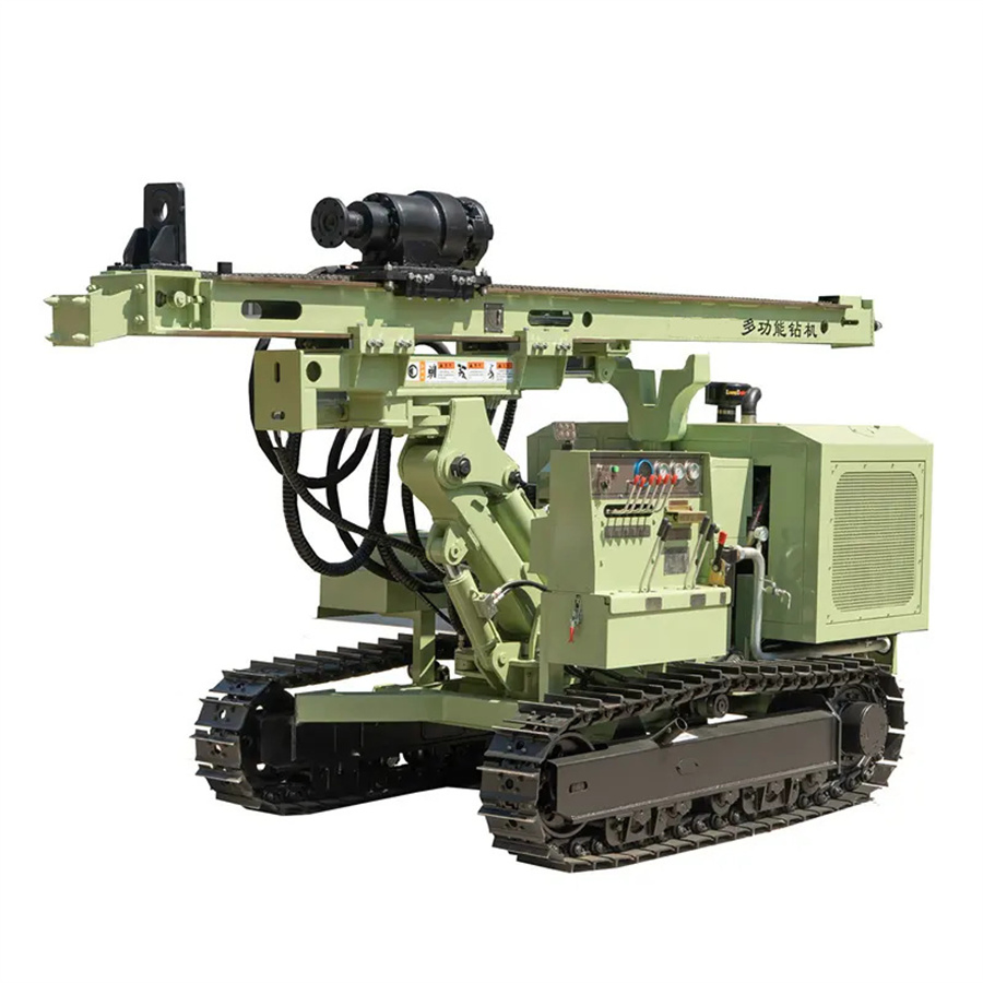 Solar Power Pile Driver Driving Ground Piles Screwing Piles Solar Panel Post